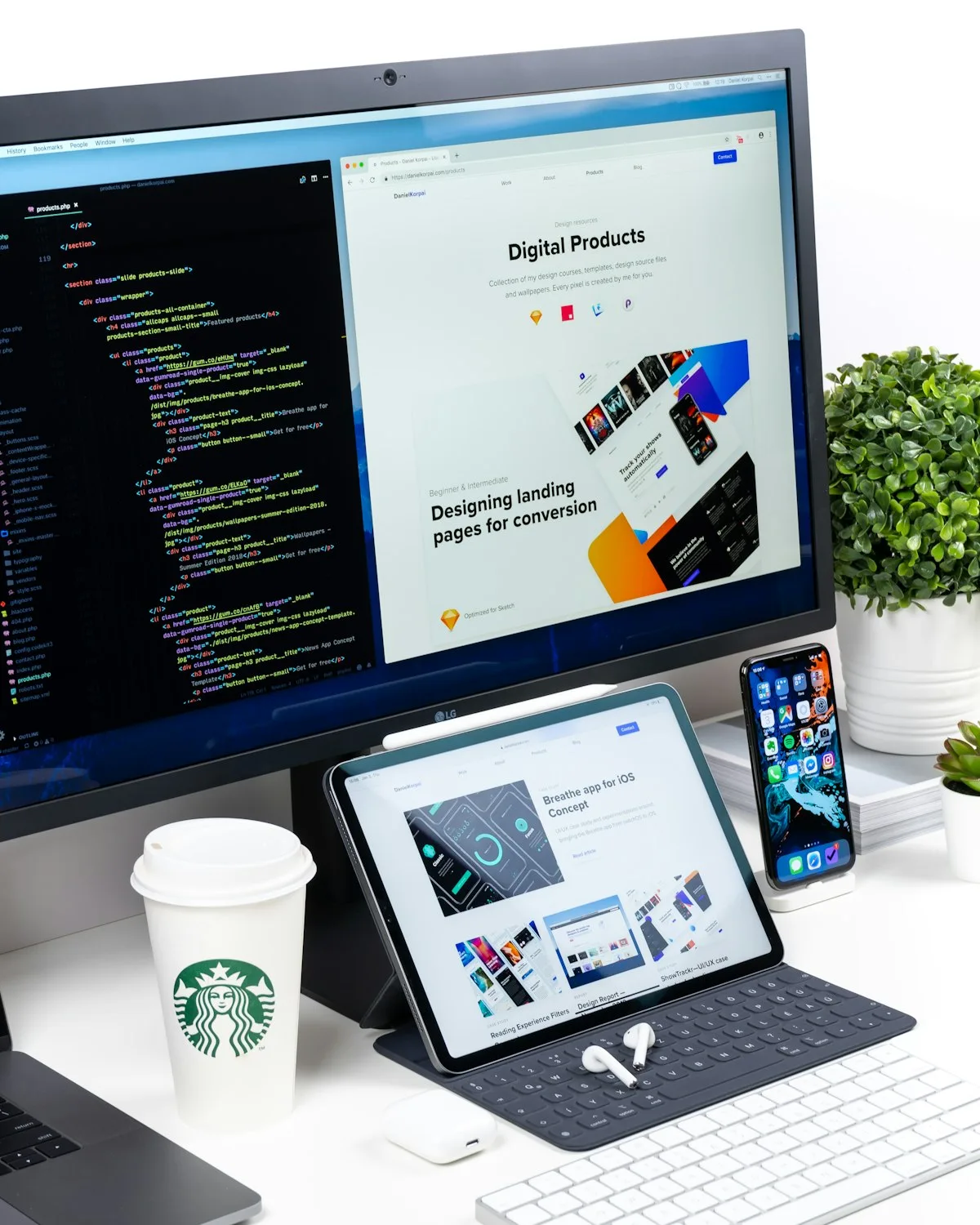 Developer working with the WordPress CMS
