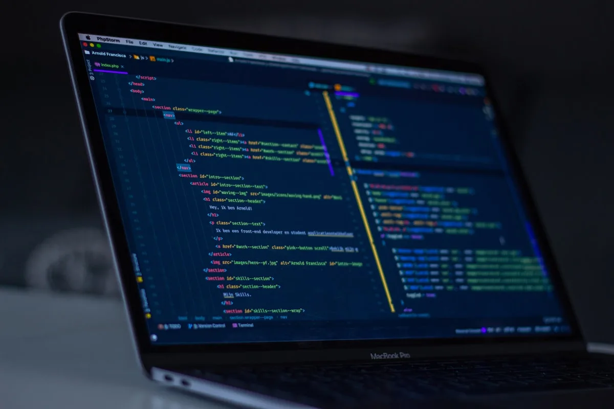 Developer workspace running a Node.js and React stack