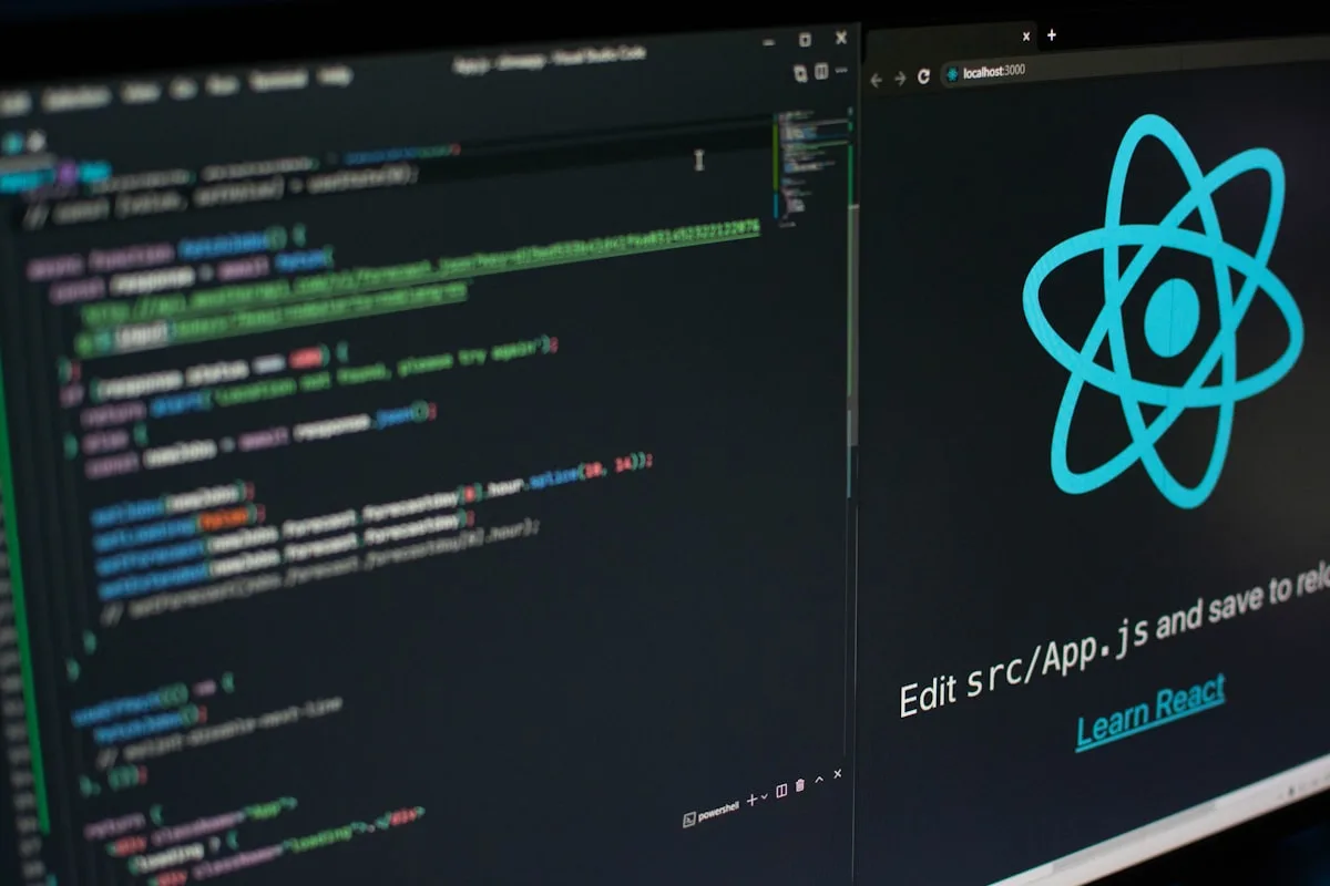 Developer writing modern JavaScript for a MERN application