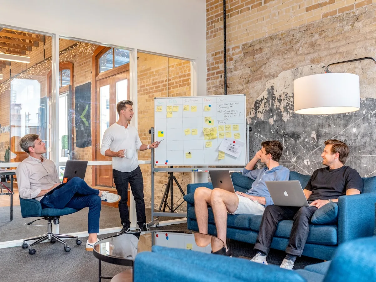 Team reviewing product analytics across industries
